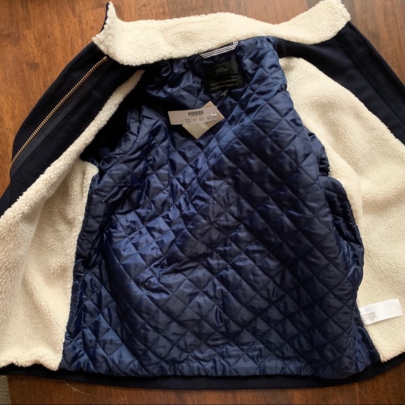 J Crew Oversized Wool Sherpa Military Jacket Coat - Picture 6 of 6